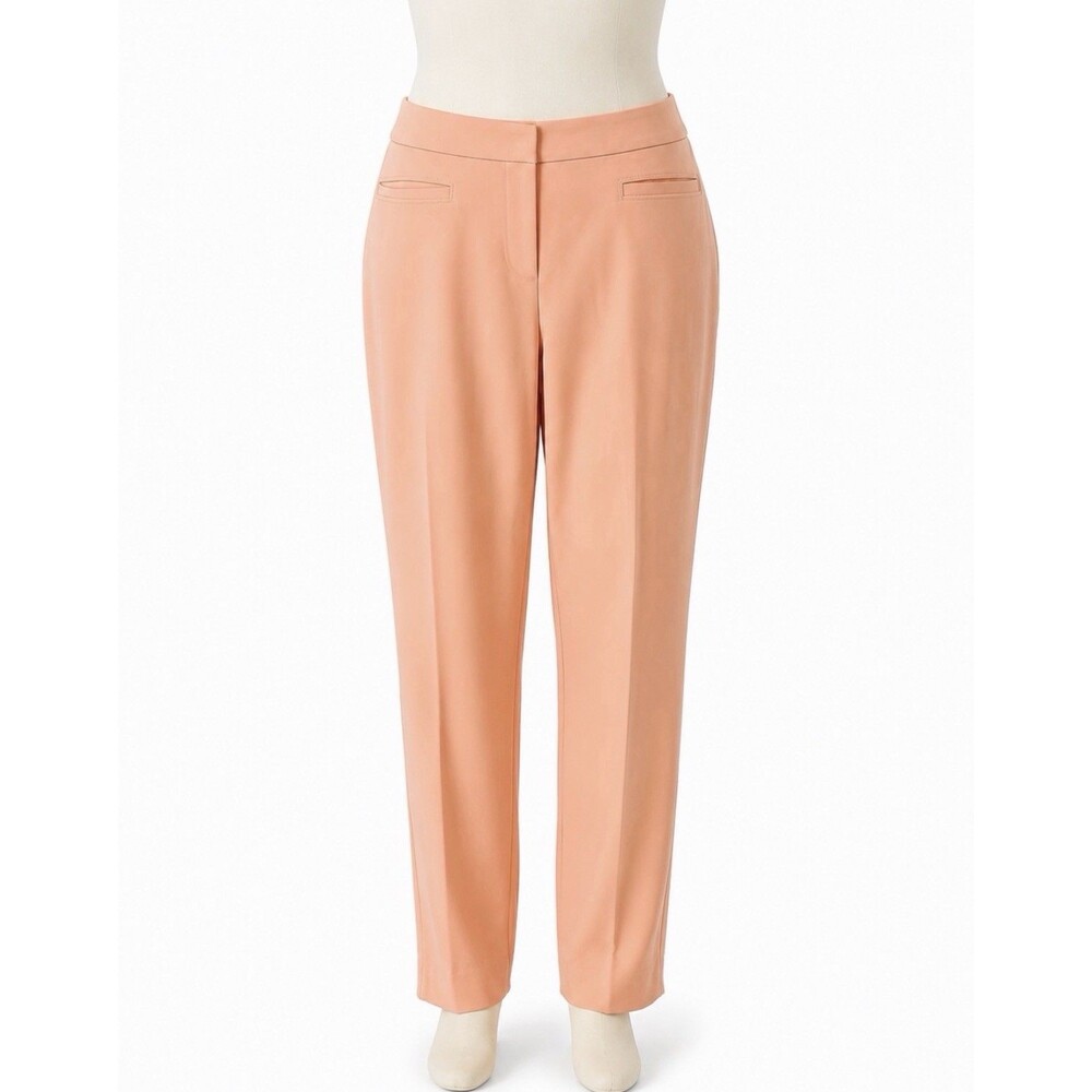 Talbots Hampshire Curvy Size 12 Orange Peach Melenge’ Crepe Size 12 Ankle Pants